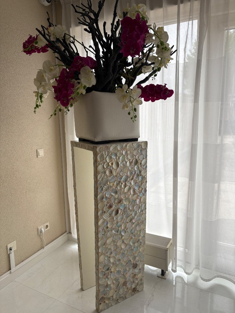 Bloempot groot /vaas , kunstbloemen, Ophalen, Binnen, Kunstbloem, Zo goed als nieuw