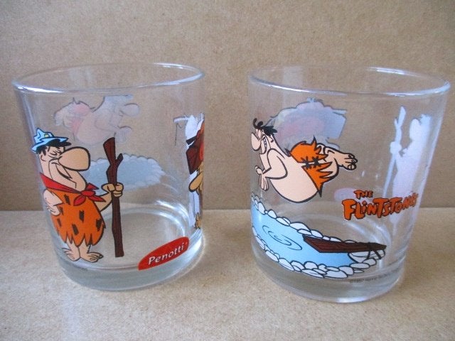adv10660 flintstones glas, Ophalen, Overige figuren, Gebruikt, Overige typen