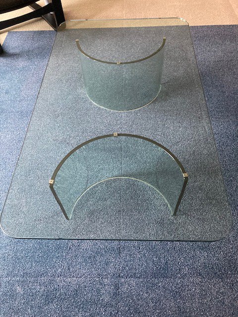 Te koop: salontafel van glas Gallotti en Radice, Huis en Inrichting, Tafels | Salontafels, Ophalen, Gebruikt, 100 tot 150 cm, 50 tot 100 cm