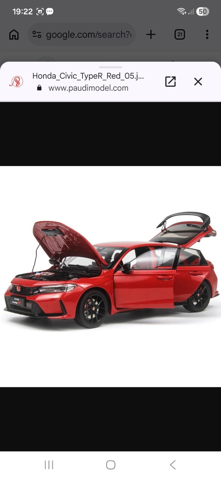 gezocht: Paudi 1/18. honda civic fl5, Ophalen of Verzenden, Zo goed als nieuw, Auto