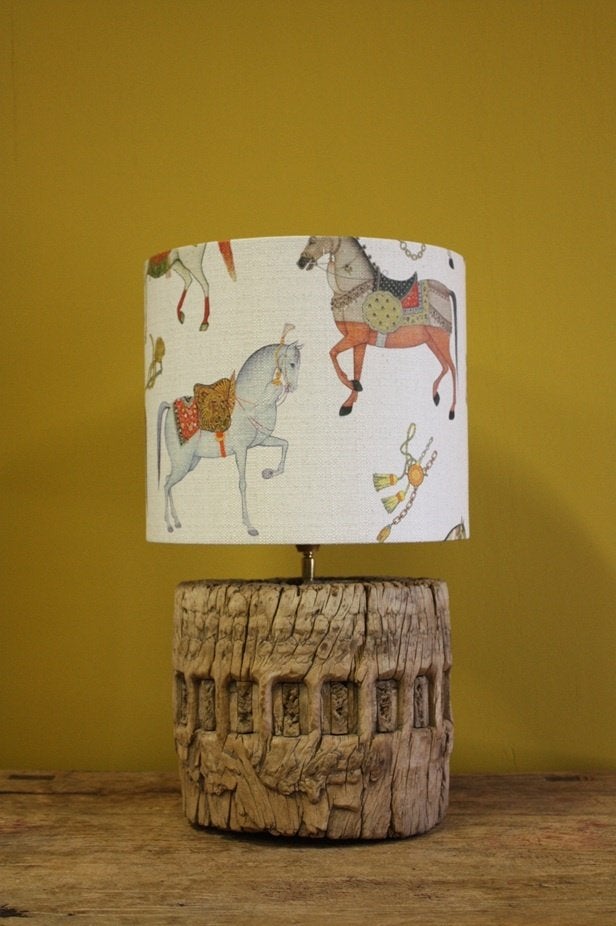 Rustieke Oud Houten Tafellamp Oosterse Lampenvoet Lamp Hout, Met schakelaar, Nieuw, Hout, Industrieel