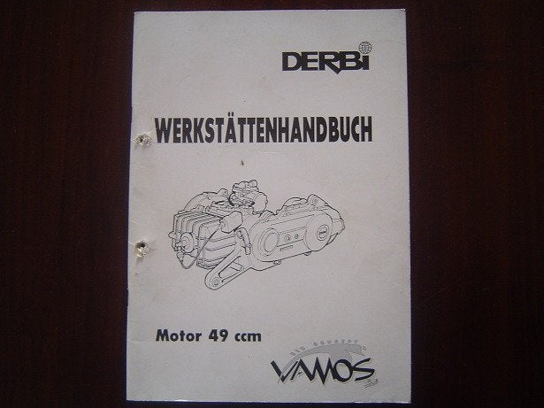 DERBI VAMOS 49 cc motorblok 1993 werkstatthandbuch, Fietsen en Brommers, Ophalen of Verzenden, Gebruikt