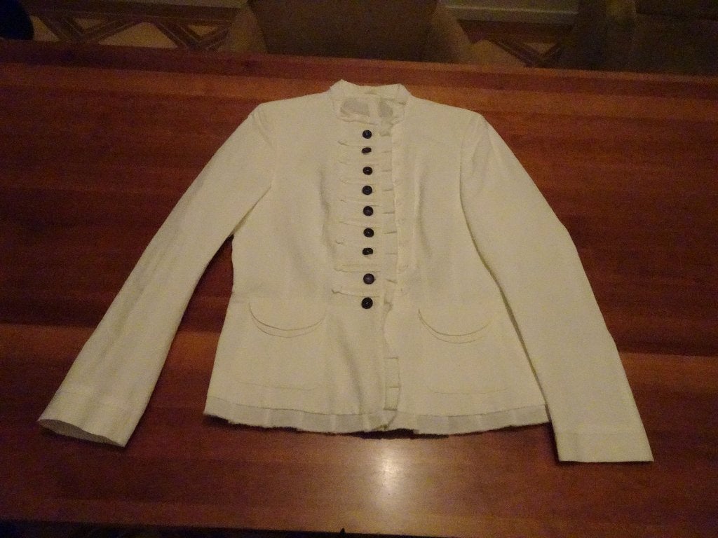 STIFF witte blazer met leuke details afgezet, Verzenden, Wit, Maat 42/44 (L), Nieuw