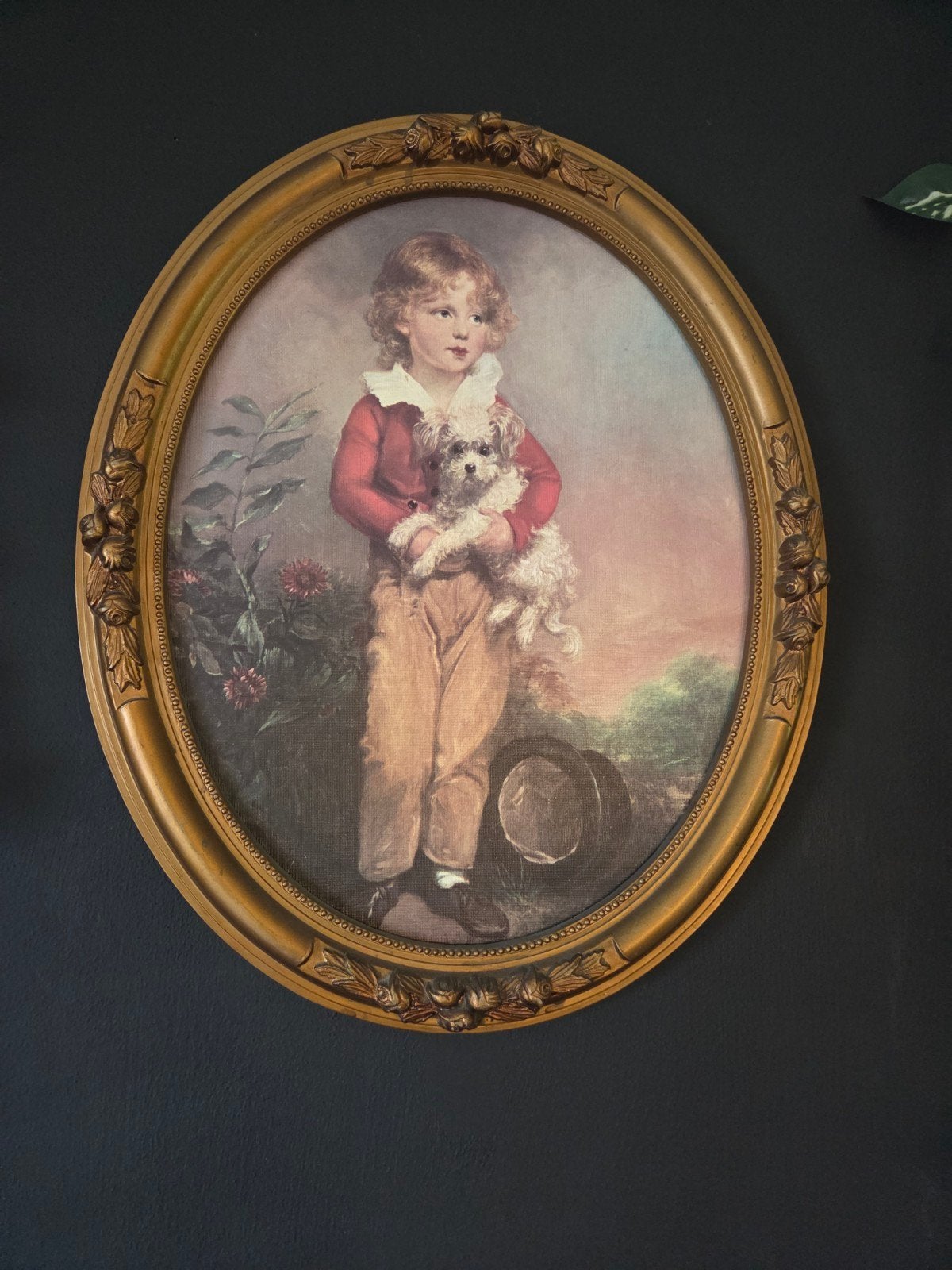 Klassiek schilderij  in ovale lijst, Ophalen