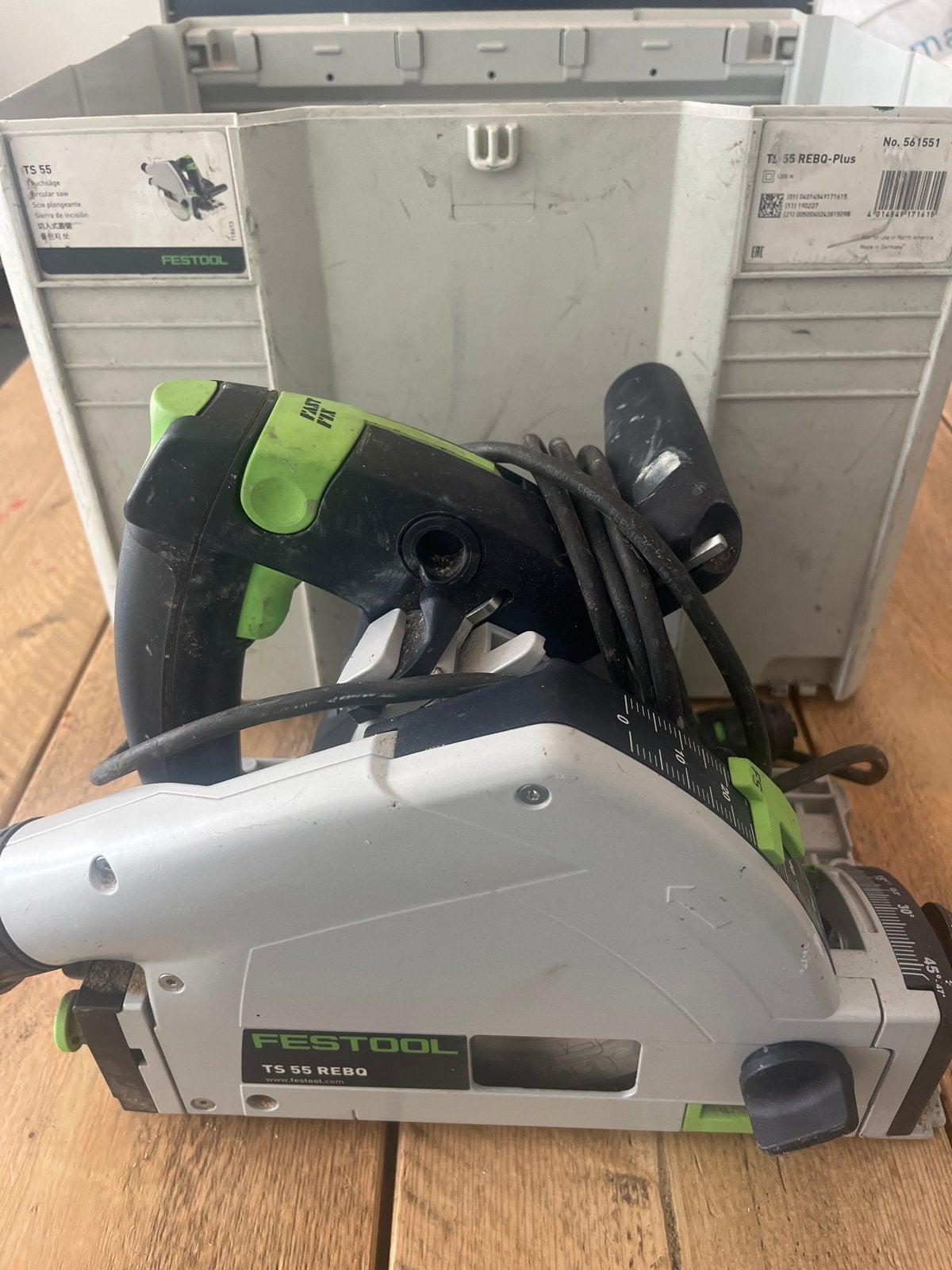 Festool TS 55 REBQ-Plus invalzaag met koffer, Doe-het-zelf en Verbouw, Ophalen, Gebruikt, Invalzaag, 70 mm of meer