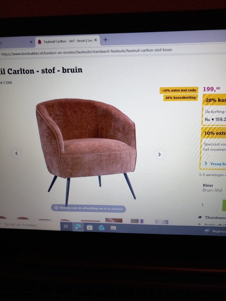 Carlton fauteuil van leen bakker, Huis en Inrichting, Fauteuils, Ophalen, 75 tot 100 cm, Zo goed als nieuw, Stof