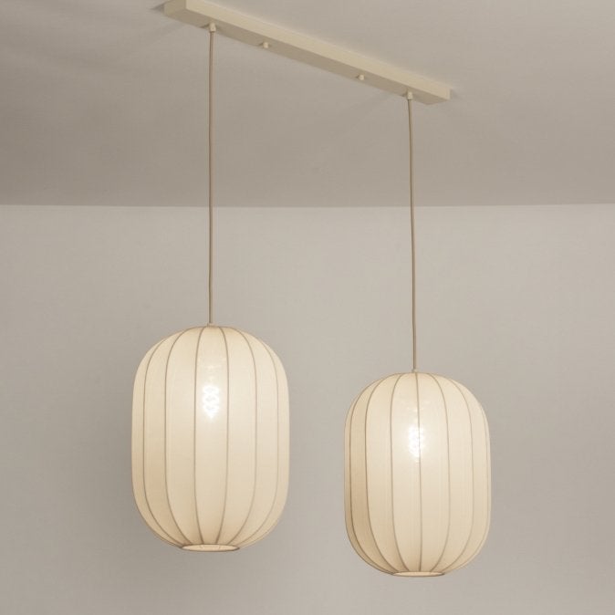 Rietveld hanglampen - set van 2, Huis en Inrichting, Ophalen, Japandi, Textiel, E27 (groot)