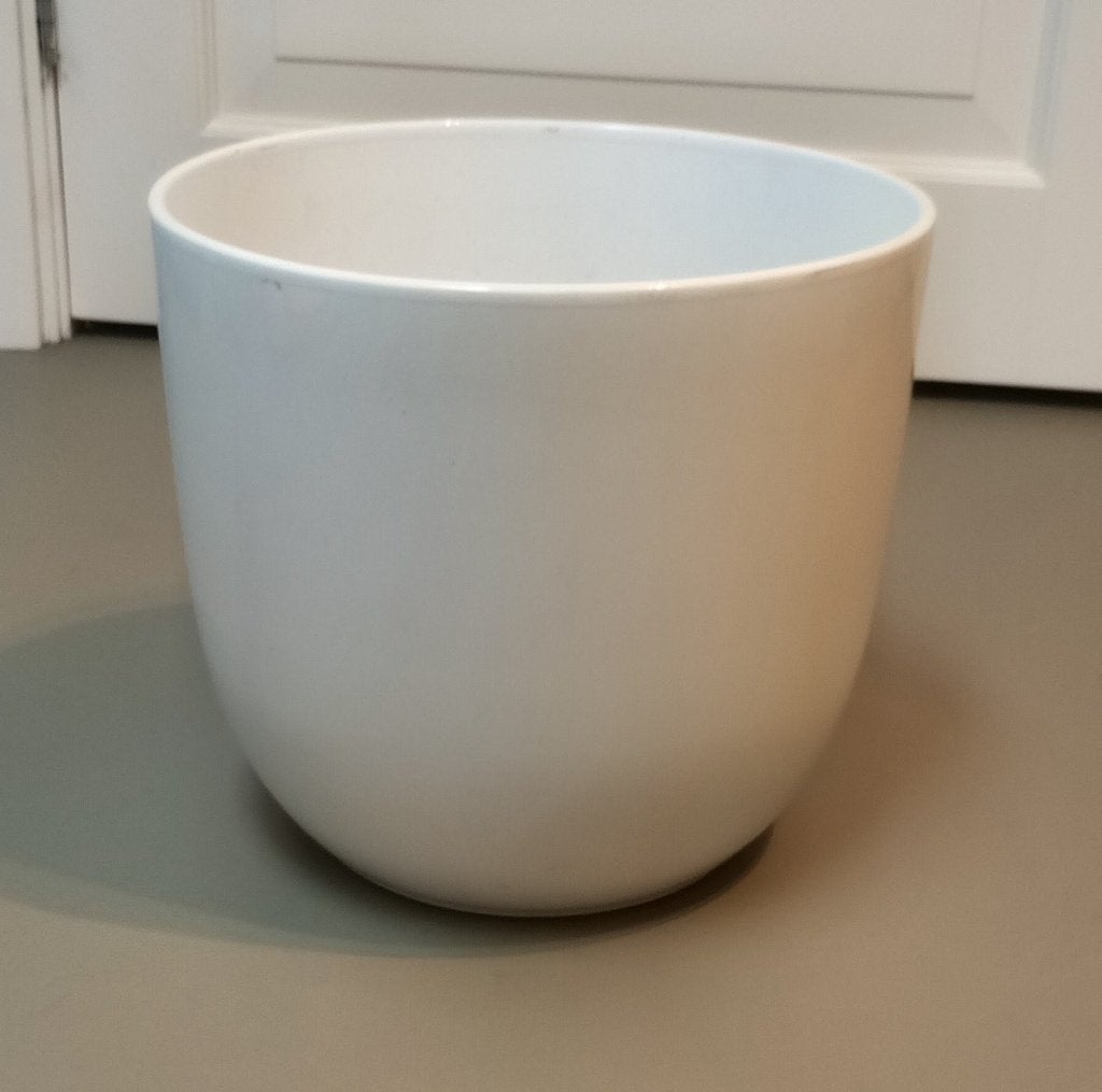 Witte keramische bloempot MICA Decorations, Overige materialen, Gebruikt, Rond, Binnen