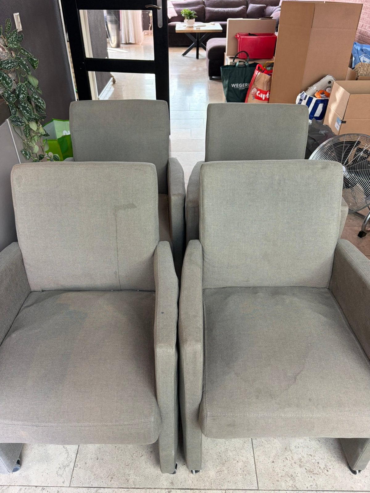 4 eetkamerstoelen, Ophalen, Gebruikt, Vier, Stof
