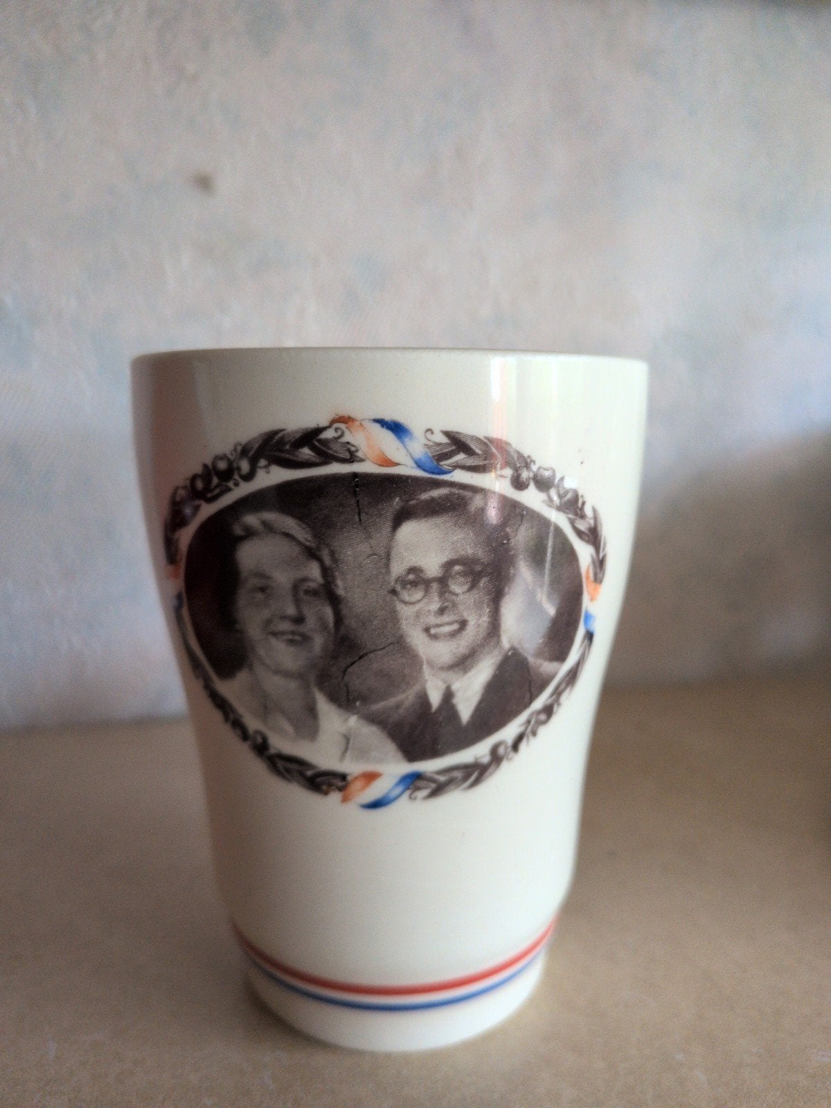 Vintage Beker met Koninklijk Portret - Juliana & Bernhard, Ophalen