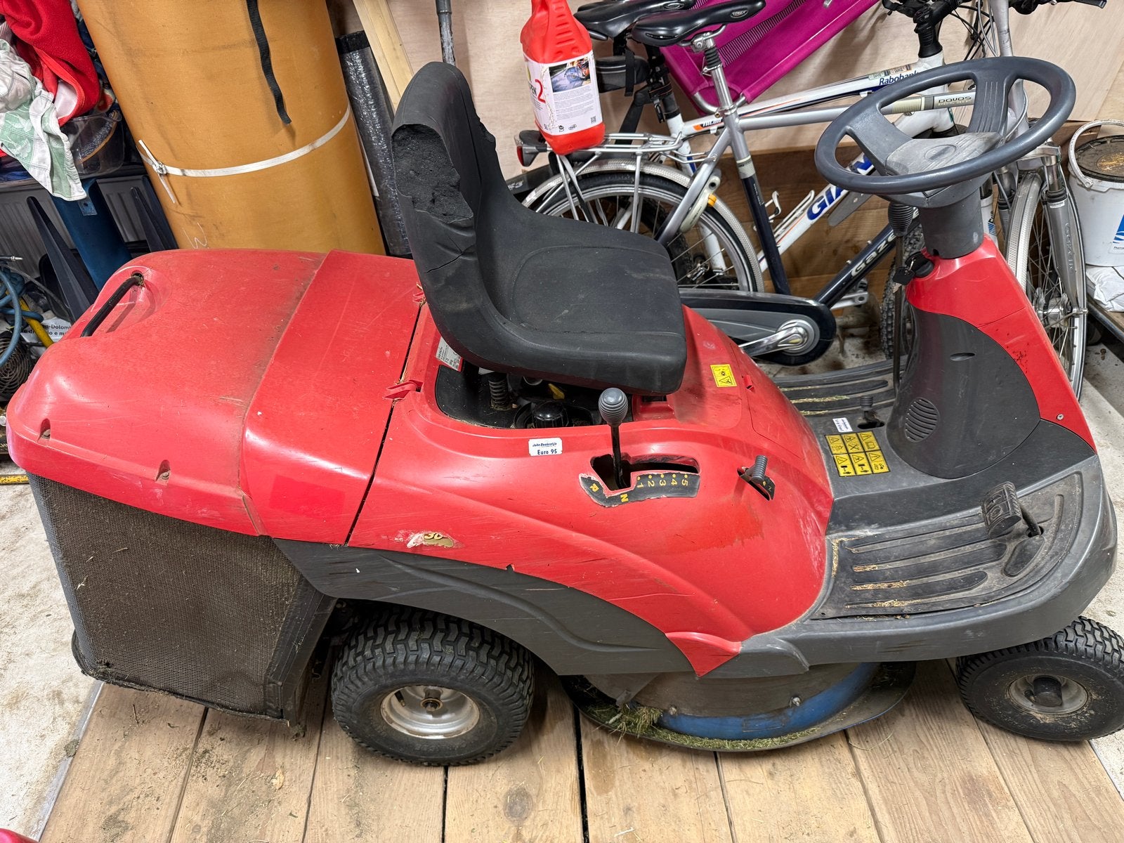 Zitmaaier. maaidek defect, Tuin en Terras, Grasmaaiers, Gebruikt, Benzine-grasmaaier, 50 cm of meer, Cirkelmaaier, Elektrische starter