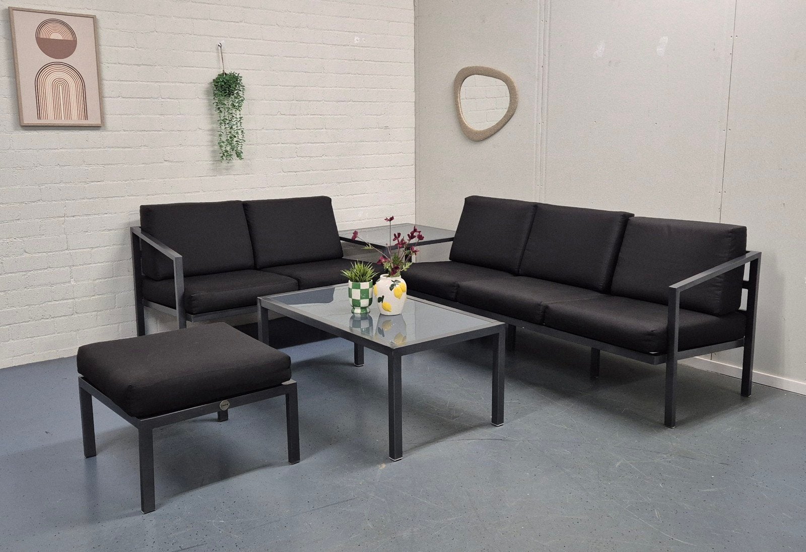 Loungeset | antraciet | aluminium | 263x197 | 6 personen, Ophalen, ., 6 zitplaatsen, Aluminium