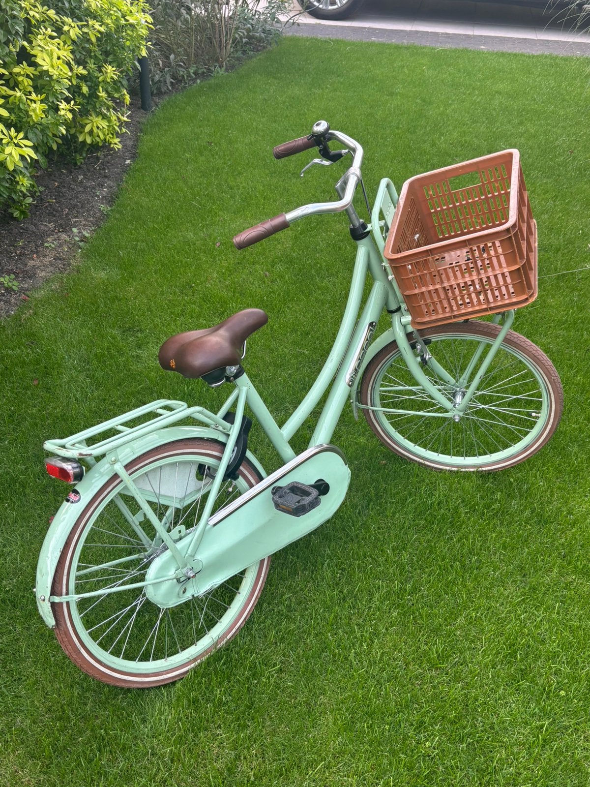 Popal Daily Dutch Basic, 22 inch, meisjesfiets in pistache, Fietsen en Brommers, Ophalen of Verzenden, Gebruikt, 22 inch, Handrem