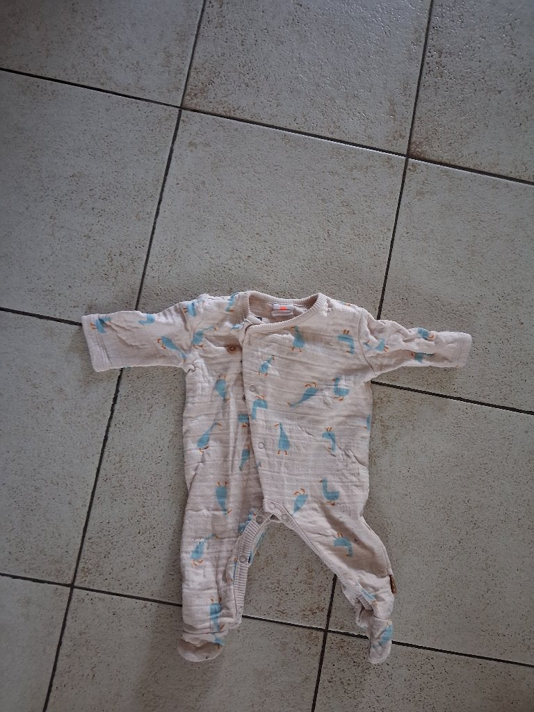 beige boxpak maat 56, Kinderen en Baby's, Babykleding | Maat 56, Ophalen, Broekje, Jongetje of Meisje, Zo goed als nieuw