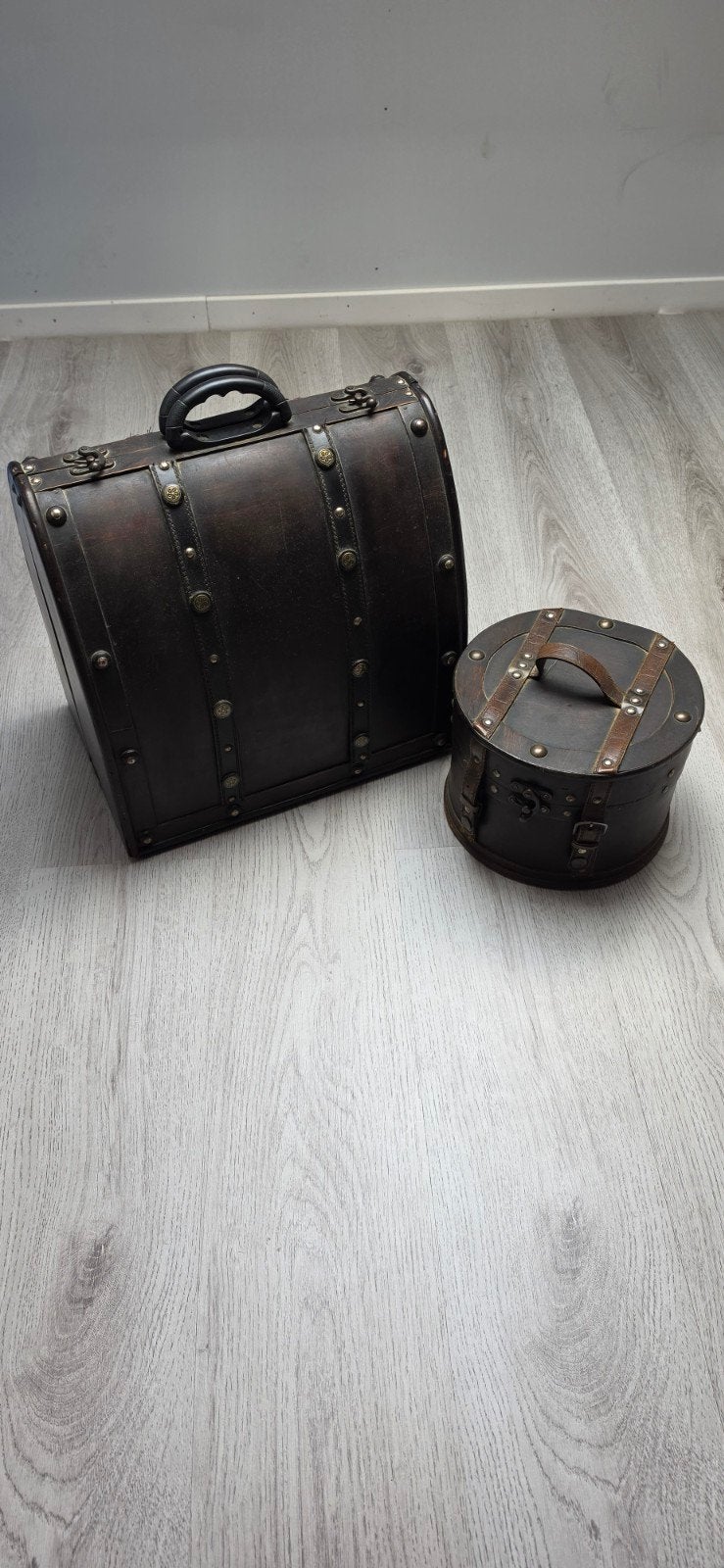 Vintage decoratieve koffers - set van 2, Ophalen, Overige materialen, Minder dan 50 cm, Gebruikt