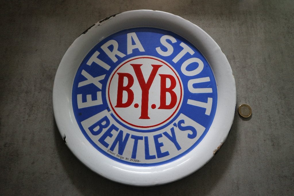Emaille bord Bentley's Yorkshire Breweries, Verzamelen, Ophalen of Verzenden, Gebruikt, Reclamebord, Plaat of Schild, Overige merken
