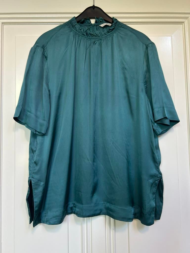 Yaya groen/blauwe luxe viscose blouse maat 42, Kleding | Dames, Ophalen of Verzenden, Zo goed als nieuw, Maat 42/44 (L), Groen
