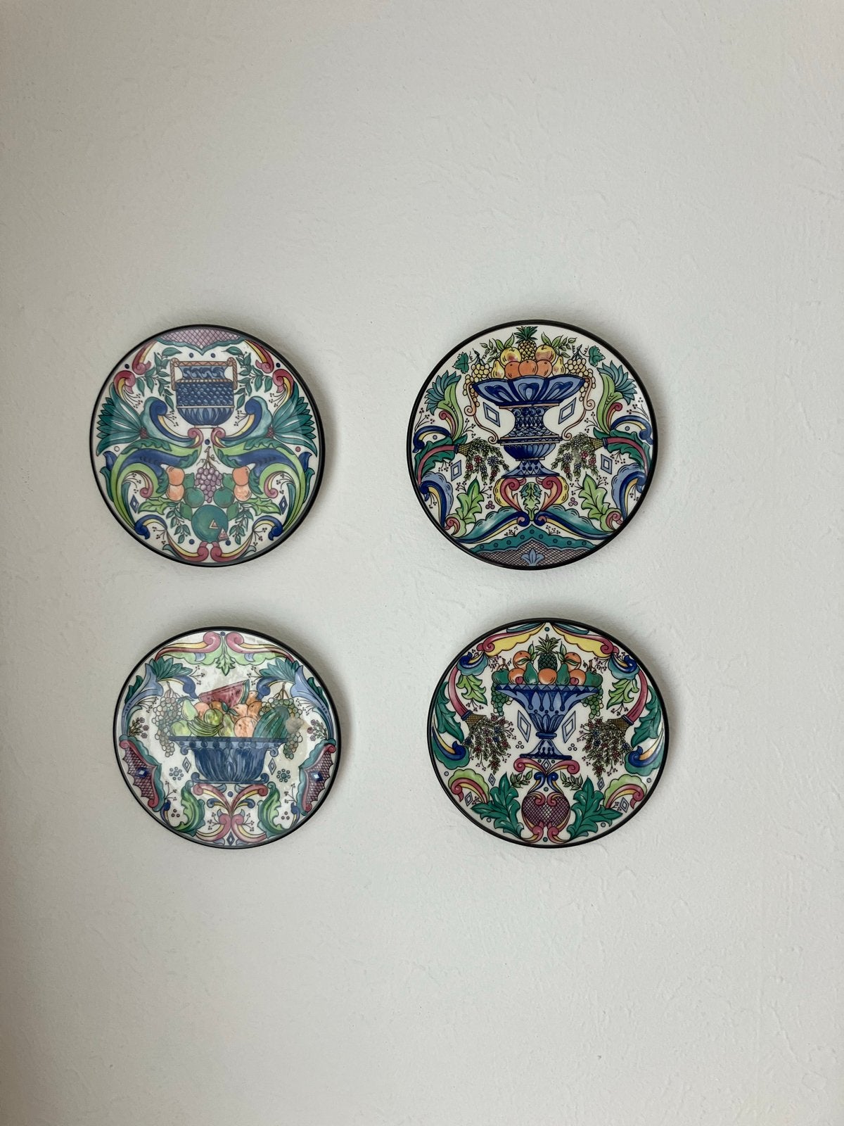 Set van 4 handgemaakte Spaanse decoratieve borden, Ophalen of Verzenden