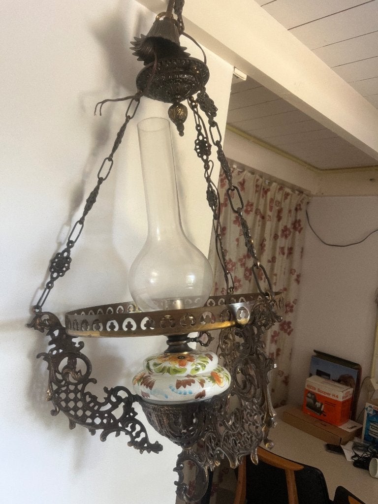 hanglamp, Ophalen, Gebruikt, E27 (groot), Glas