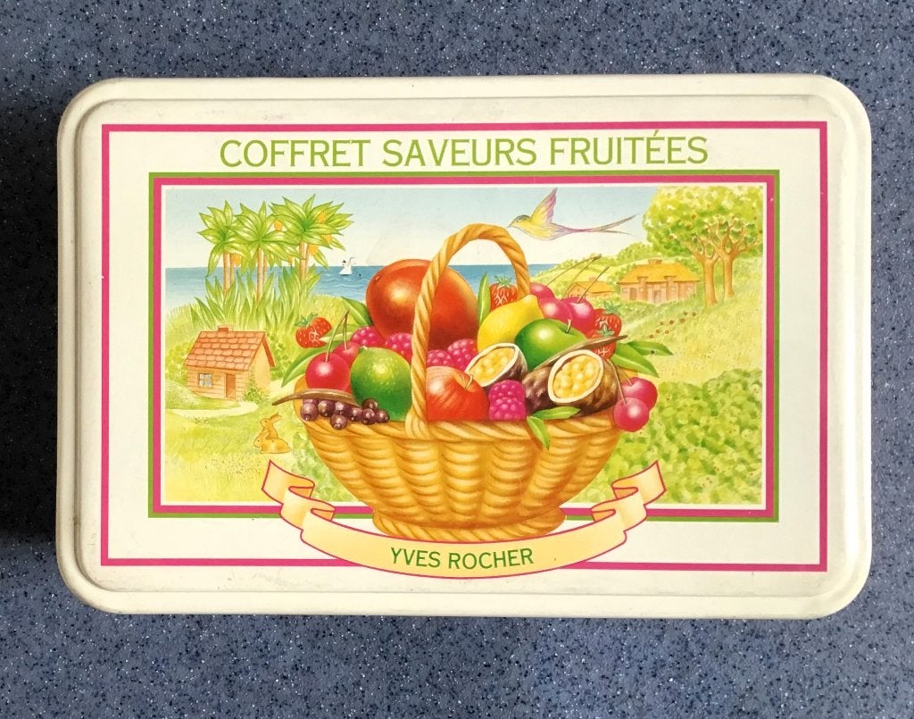 Vintage blikken geschenkdoos van Yves Rocher, Verzamelen, Blikken, Ophalen of Verzenden, Zo goed als nieuw, Overige, Overige merken