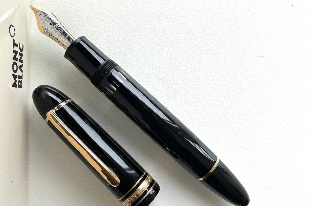 Montblanc Meisterstück 149 Vulpen "CIGAR" 18K punt Fine, Ophalen of Verzenden, Zo goed als nieuw, Vulpen, Mont Blanc