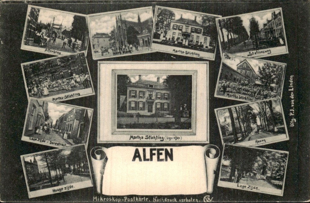 Alfen - Martha Stichting - Lage zijde, Ophalen of Verzenden, Voor 1920, Gelopen, Utrecht