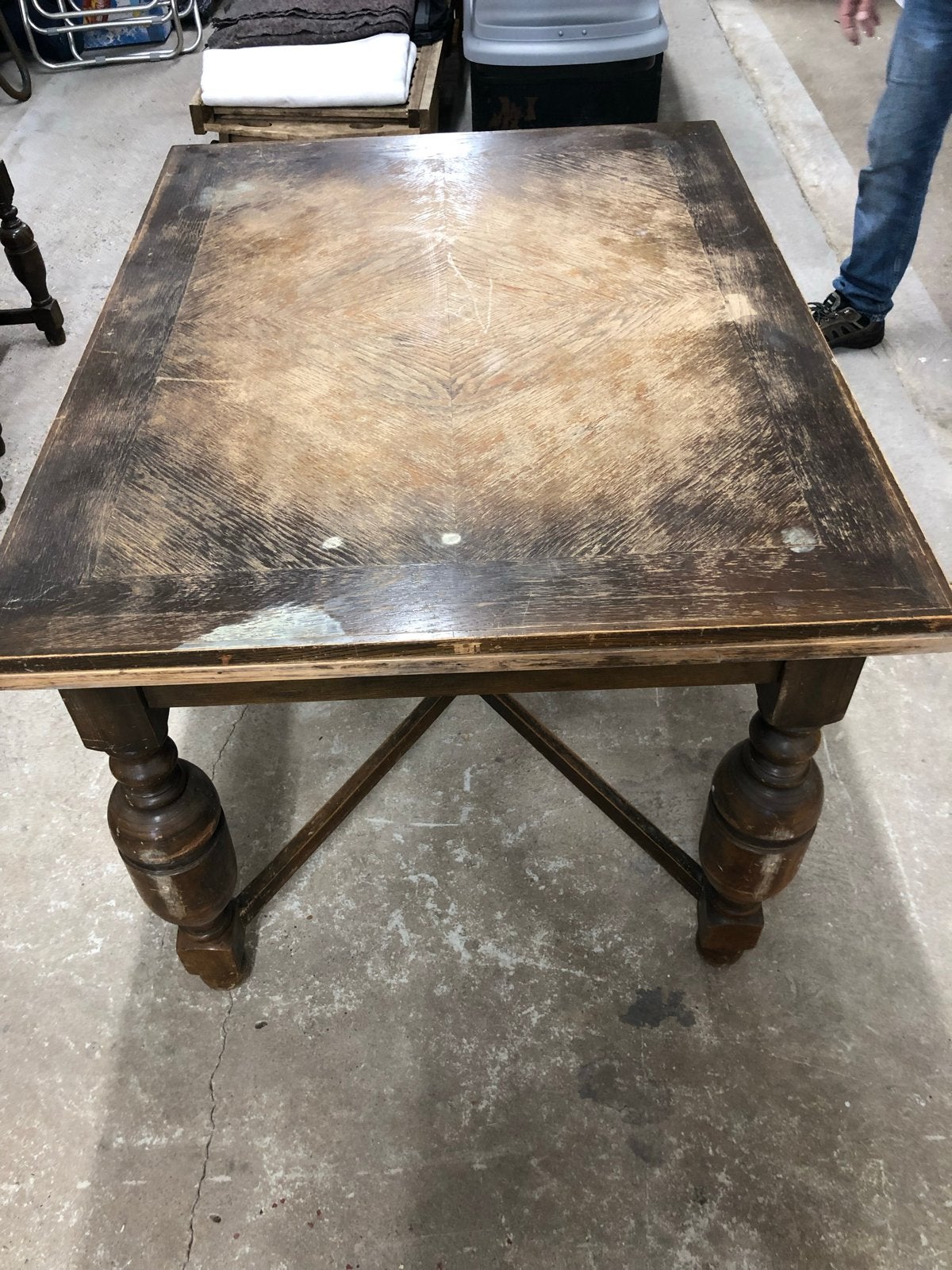 Antieke eettafel met 4 stoelen  108x 85x 76 , - Opknapper, Antiek en Kunst, Ophalen