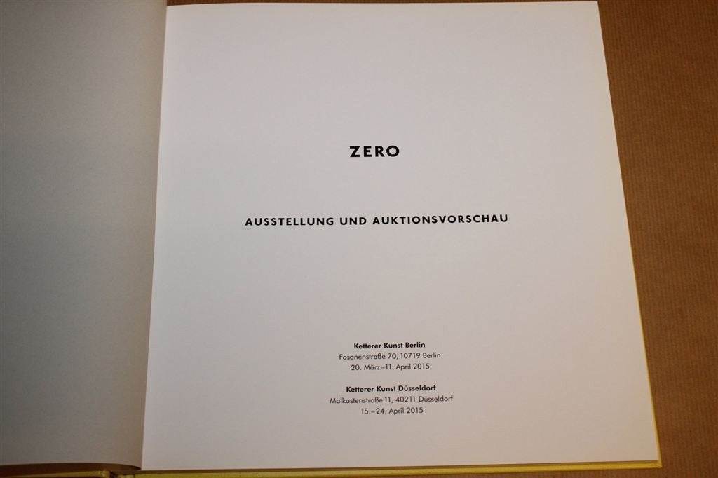 Zero — Ketterer Kunst Catalogus 2015, Nieuwstaat, Ophalen of Verzenden, Zo goed als nieuw