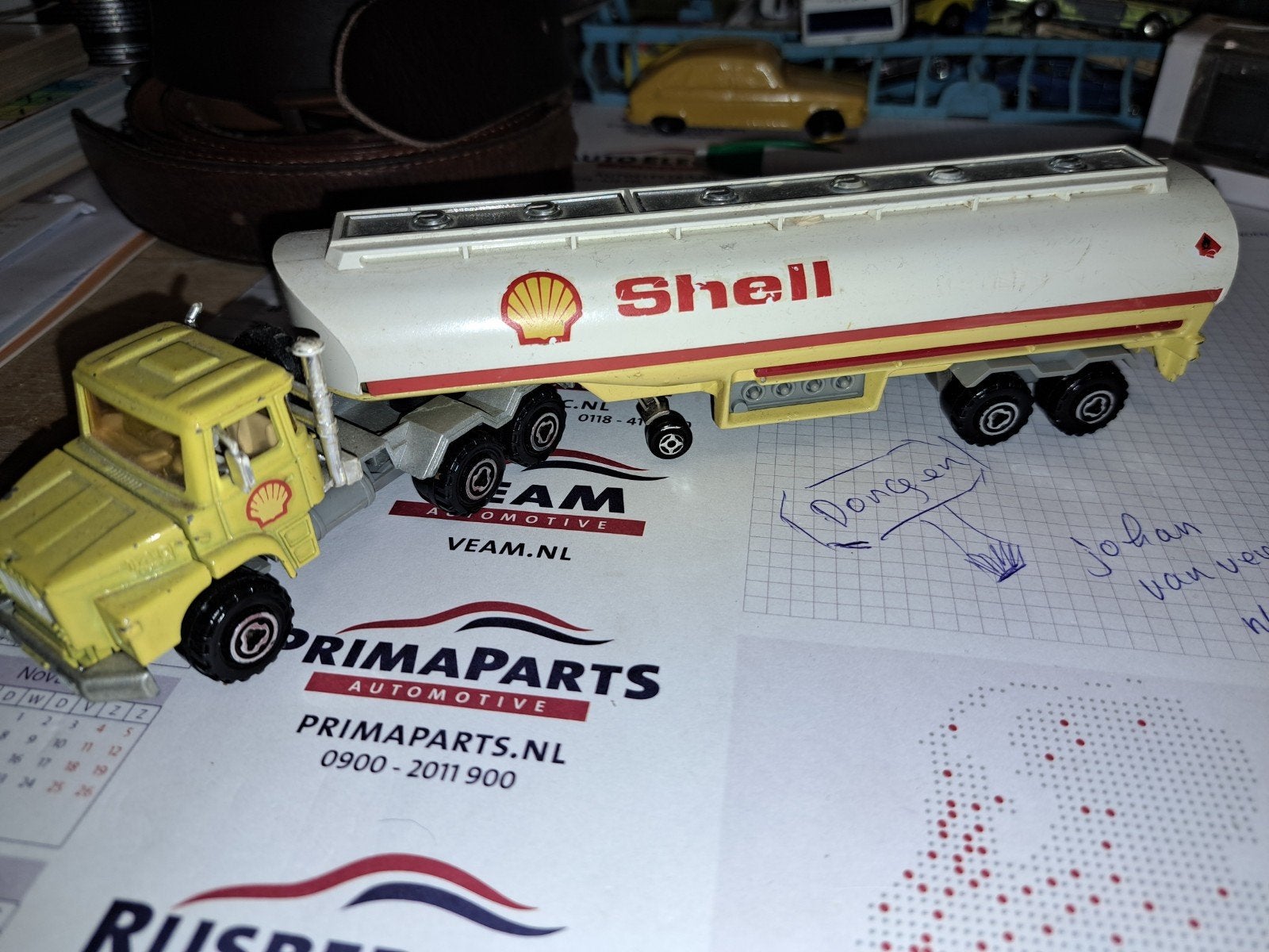 Majorette Shell Tankwagen - 22 cm - Licht Bespeeld, Ophalen of Verzenden, Gebruikt, Overige merken