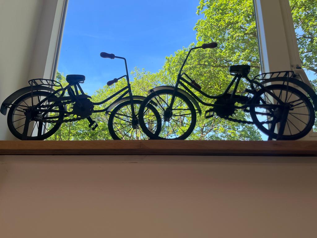 2 vensterbank metalen miniatuur fietsen, Ophalen of Verzenden
