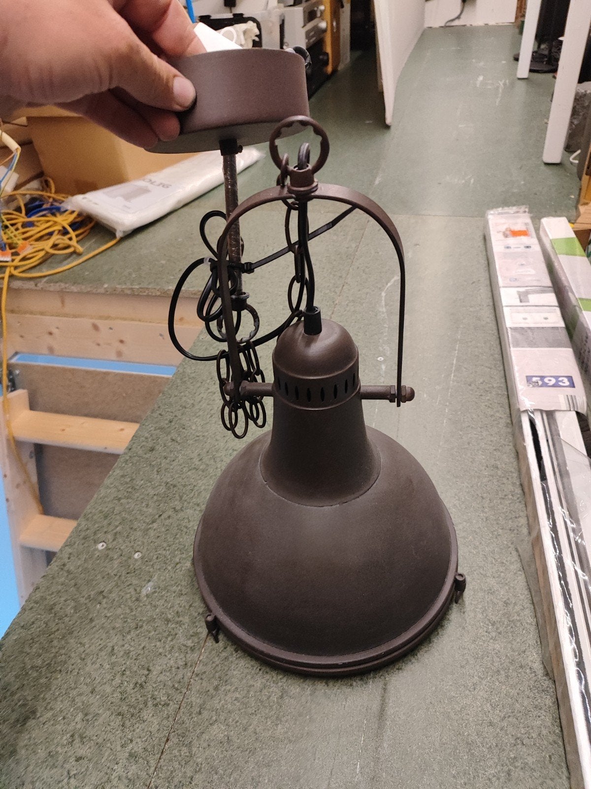 Wismar Antieke Bruine Hanglamp D28x42 cm - Max 40W, Ophalen