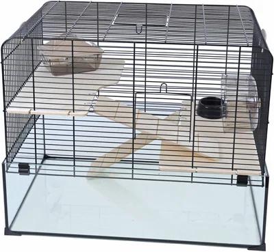 Inter-zoo hamsterkooi Vision 58 zwart 59 x 38 x 47 cm, Kooi, Minder dan 75 cm, Zo goed als nieuw, Hamster
