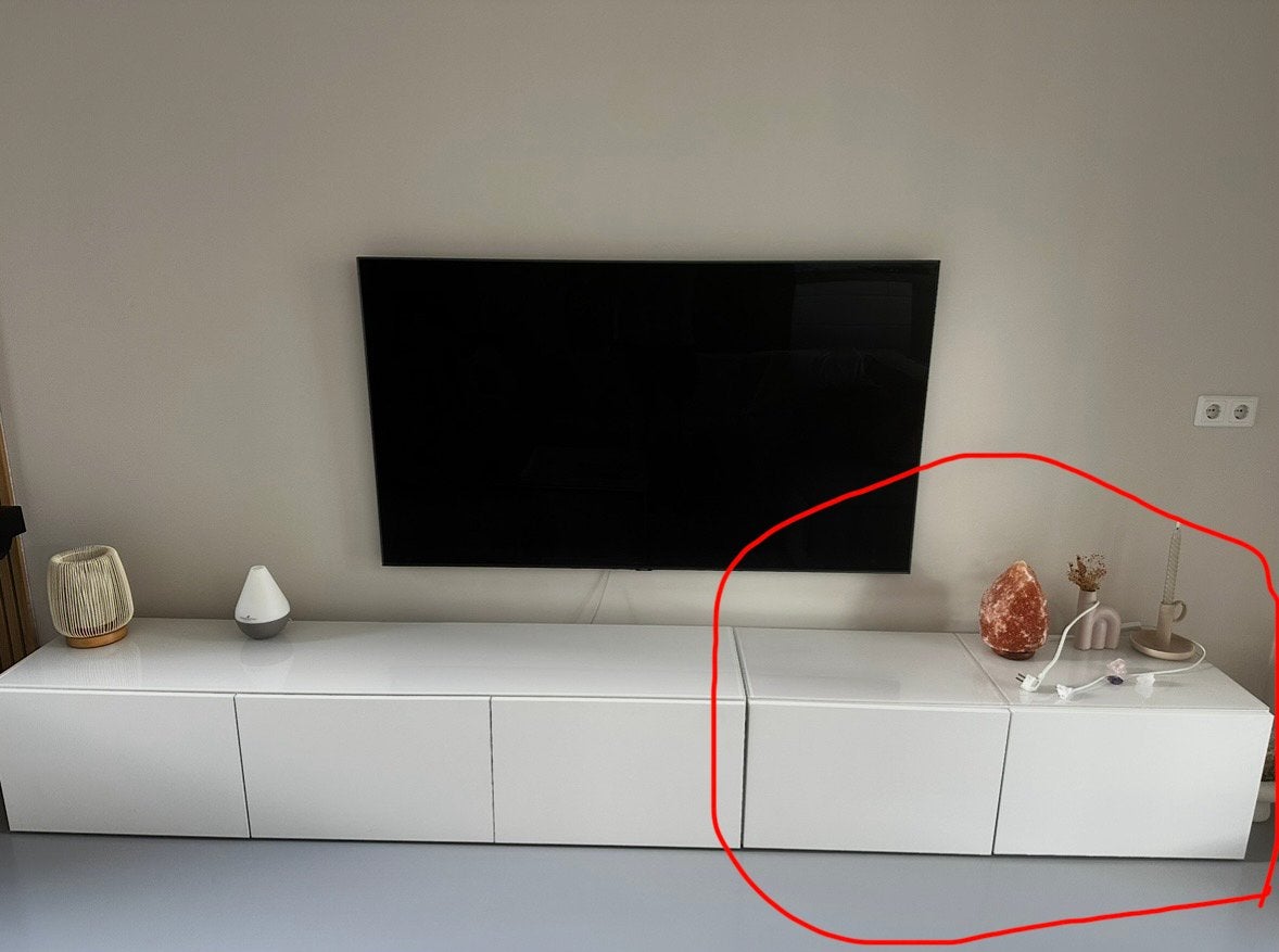 Ikea besta tv meubel 2 deurs 120x40x38 cm, Ophalen, Gebruikt, Glas, Minder dan 100 cm