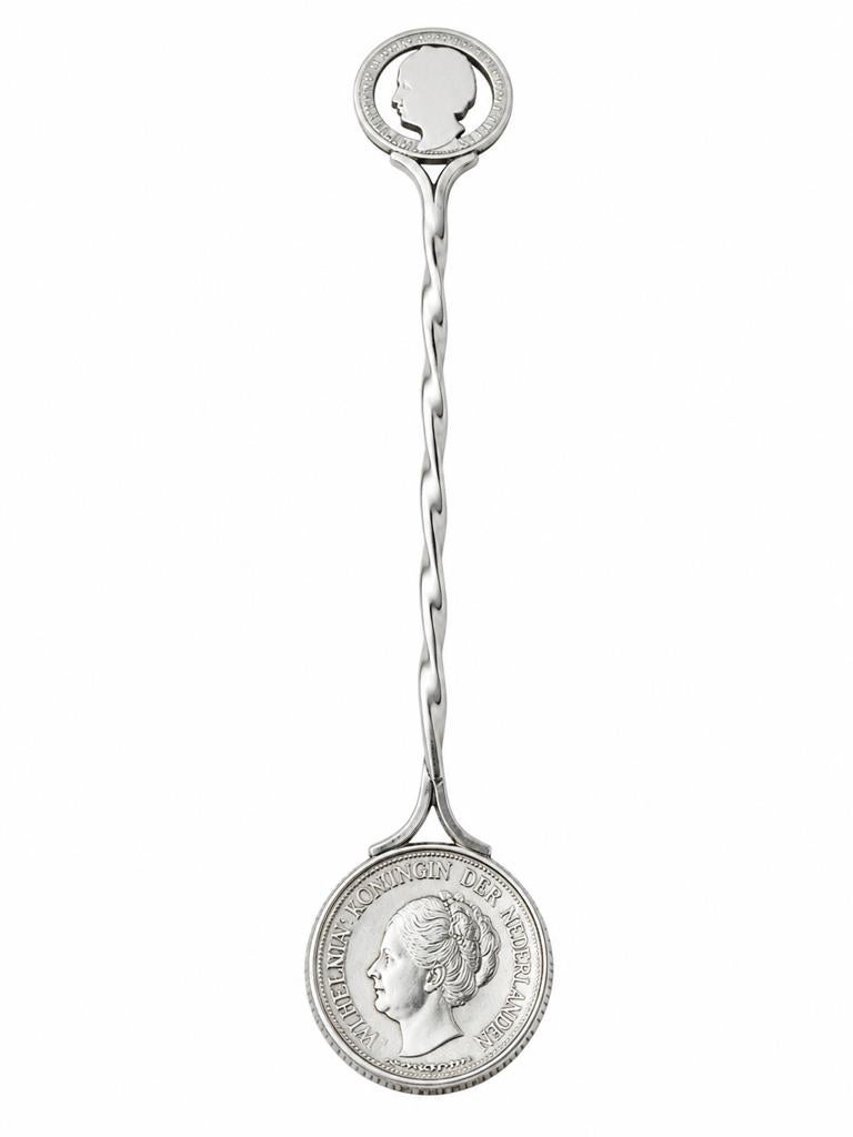 Uniek Uniek Uniek Wilhelmina lepeltje zilver, Ophalen of Verzenden, Speld(je) of Lepel(tje)