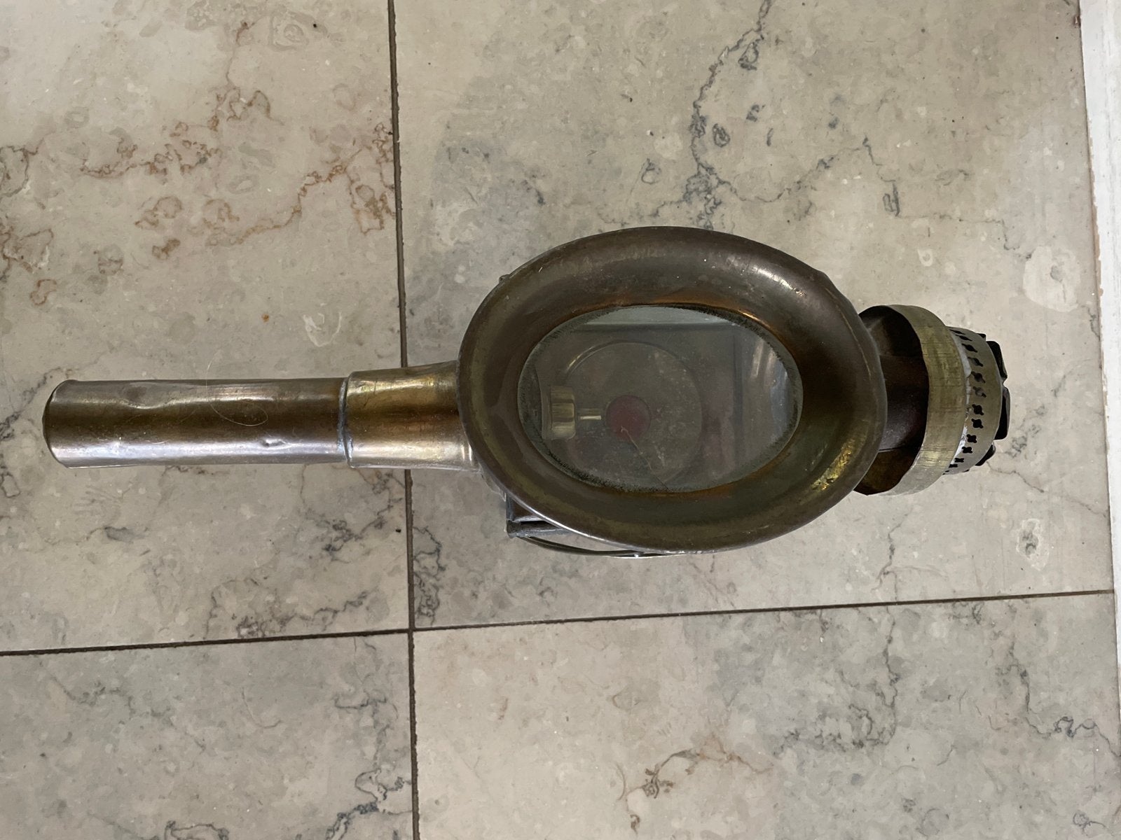 Antieke koperen koetslamp - Olie of kaars, Ophalen of Verzenden