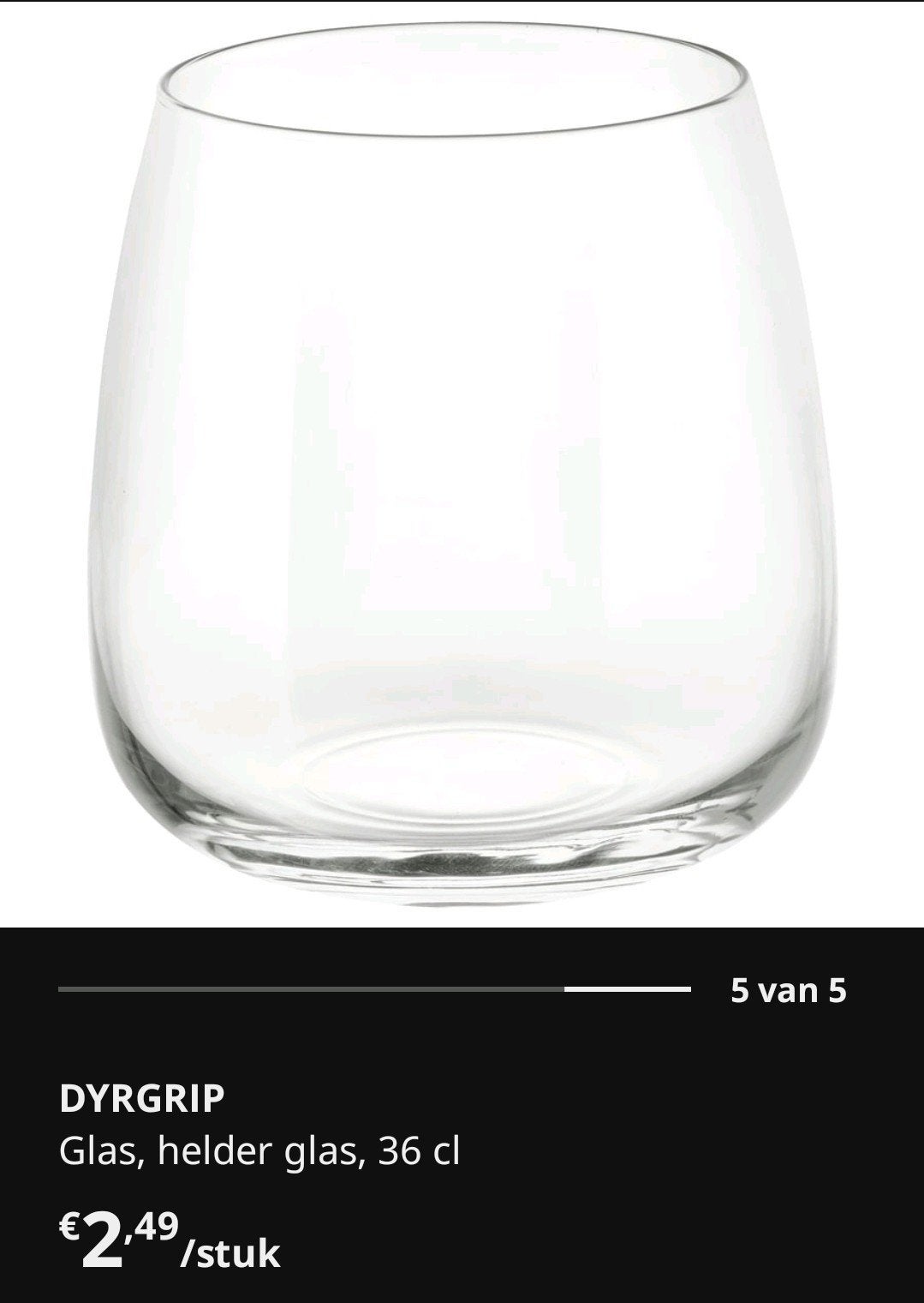 10 stuks Ikea Dyrgrip glazen, Ophalen, Glas of Glazen, Gebruikt, IKEA