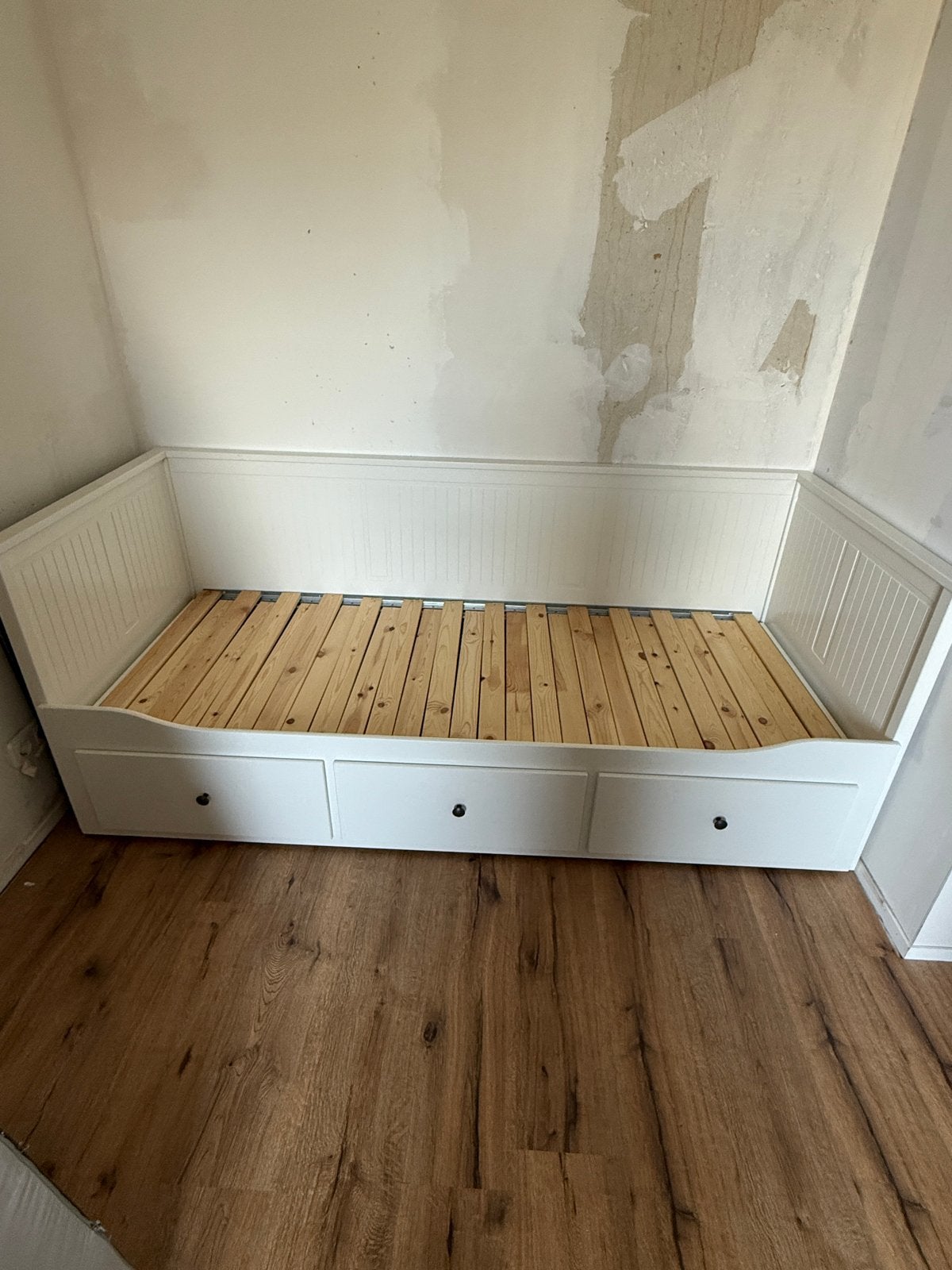 IKEA Hemnes bedbank met 3 lades - uitschuifbaar, Ophalen, Gebruikt, Wit, Tweepersoons