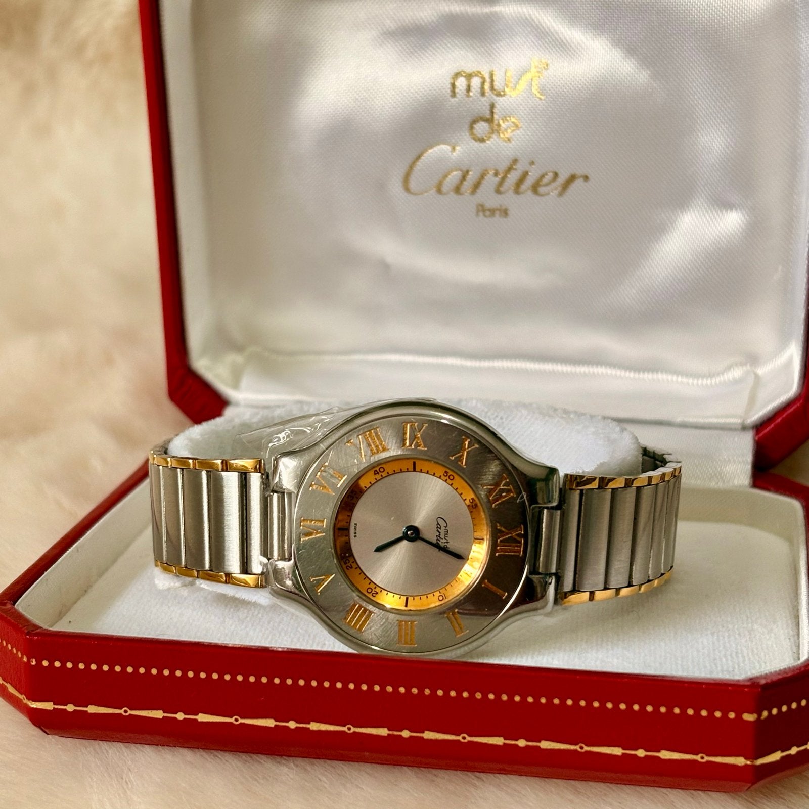 Vintage Must de Cartier Dameshorloge 1996, Overige merken, Staal, Polshorloge, Ophalen of Verzenden