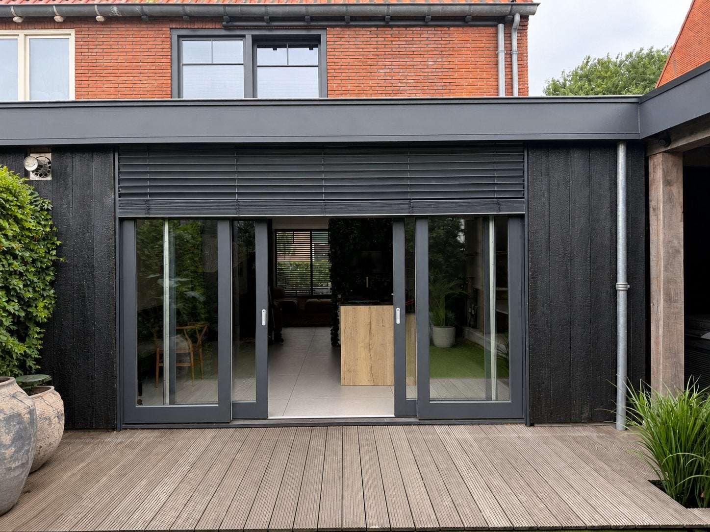 Grote schuifpui met screen en dubbel glas, 3996 mm breed, Ophalen, Schuifdeur, 120 cm of meer, 215 cm of meer