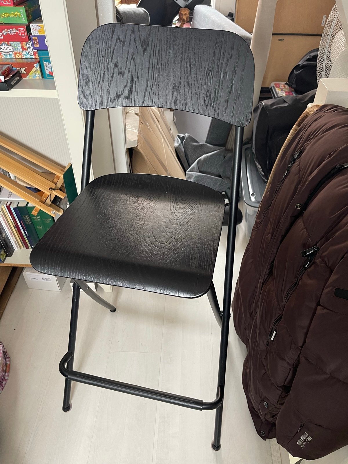 Ophalen! 2x IKEA Franklin opklapbare kruk - Zwart, Ophalen, Gebruikt, Staal