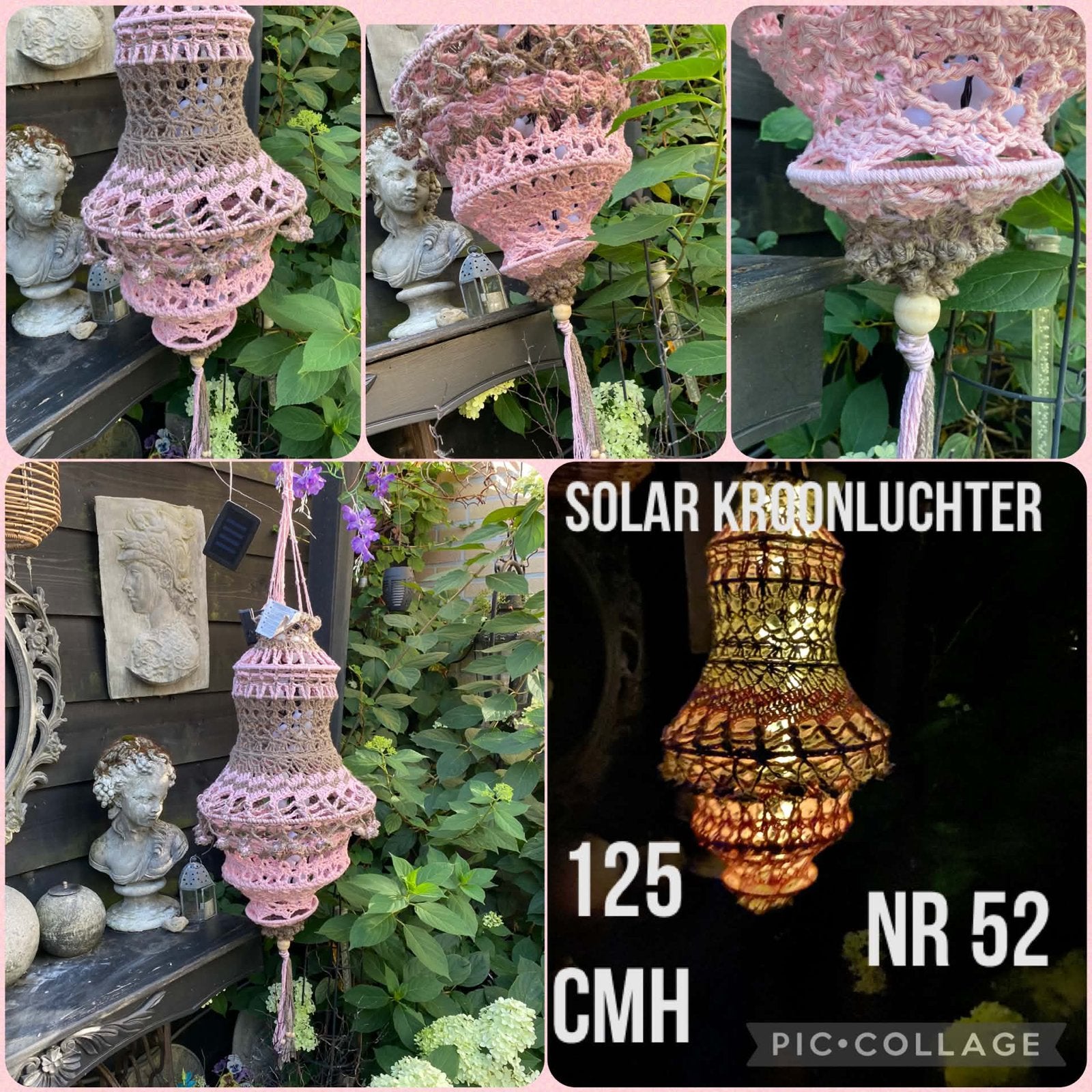 Handgemaakte  Solar Kroonluchter gehaakte lampen lampion, Ophalen, Nieuw, Ibiza bohemain landelijk strand