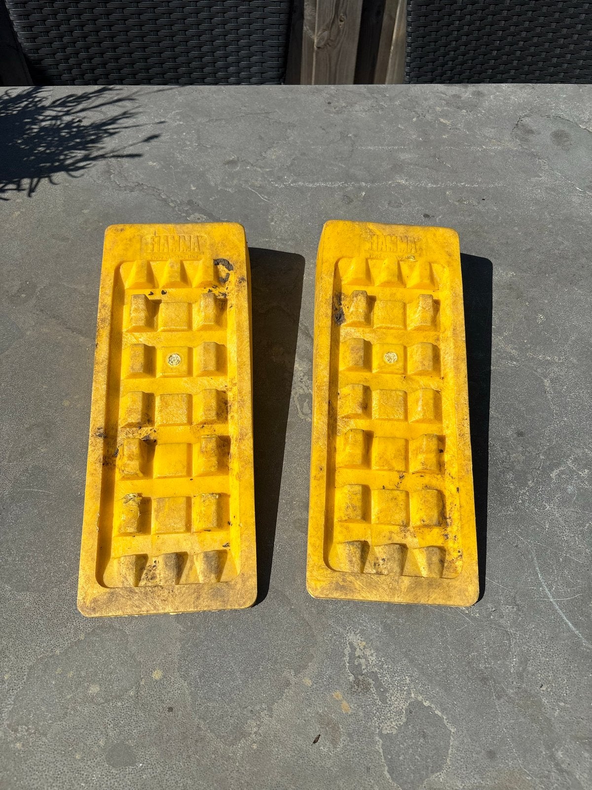Fiamma Oprijblokken Caravan Camper Geel (Set van 2), Ophalen, Gebruikt