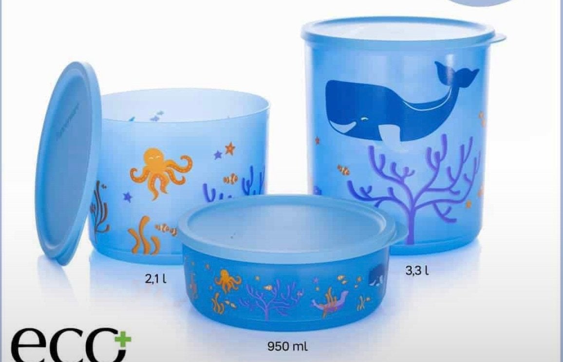 Tupperware splinternieuwe bussen voor koek, chips en voorraa, Blauw, Nieuw, Luchtdicht, Ophalen of Verzenden