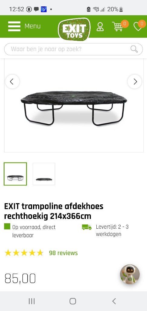 Exit trampoline afdekzeil nieuw, Ophalen of Verzenden, Nieuw