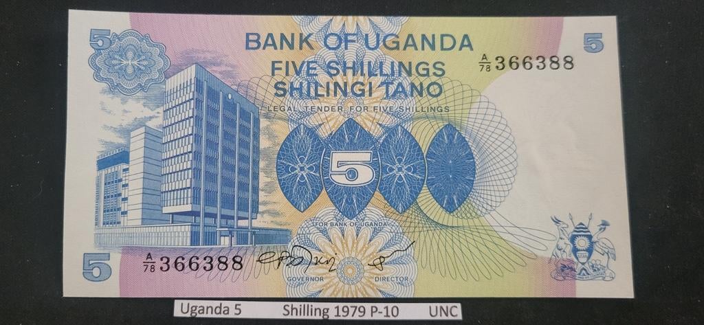 Oeganda 5 Shilling 1979 P-10 UNC Bankbiljet, Postzegels en Munten, Bankbiljetten | Azië, Ophalen of Verzenden