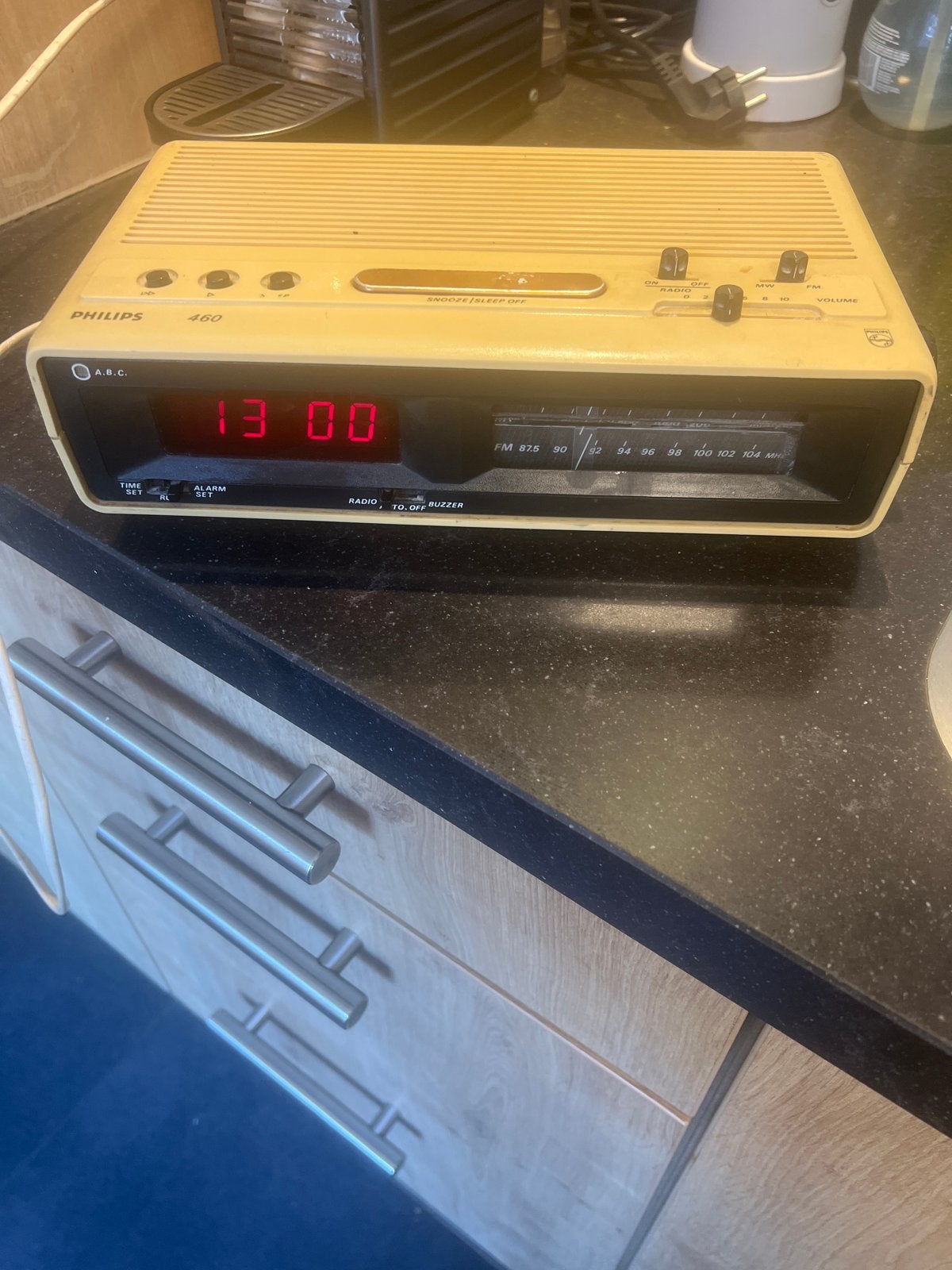 Vintage Philips 460 Wekker Radio - Klassiek Design, Ophalen of Verzenden, Gebruikt, Radio