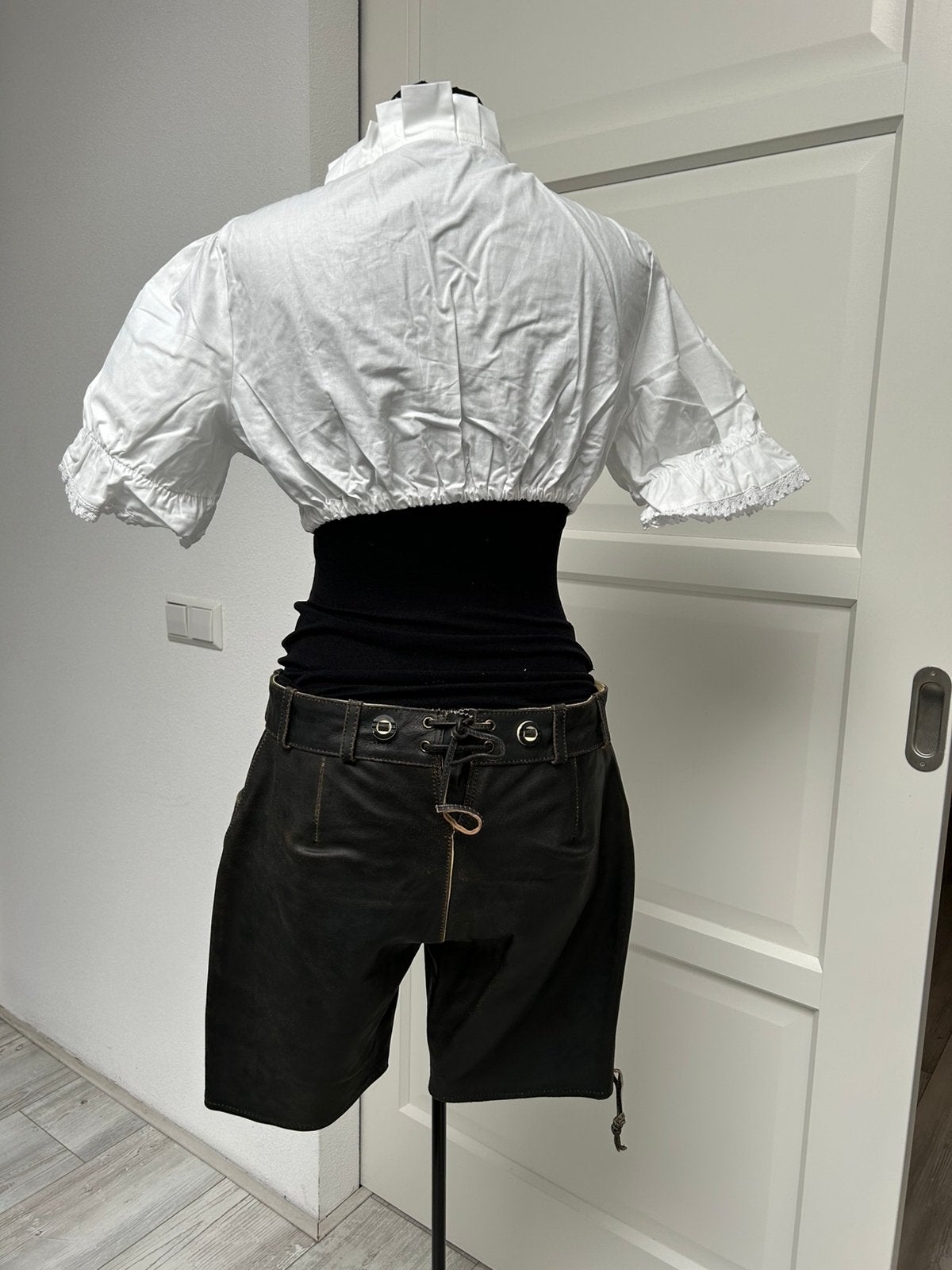 Dames lederhosen leer maat 38, Kleding | Dames, Ophalen of Verzenden, Nieuw, Maat 38/40 (M), Zwart