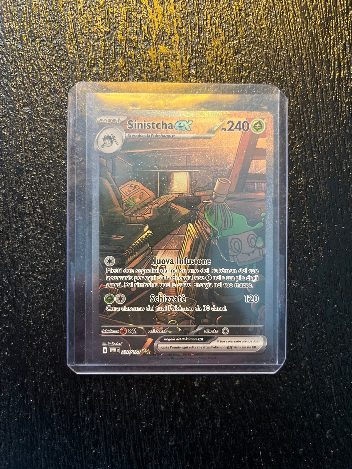Sinistcha ex 210/167 Pokémon kaart - italiaanse kaart, Ophalen of Verzenden, Zo goed als nieuw, Losse kaart