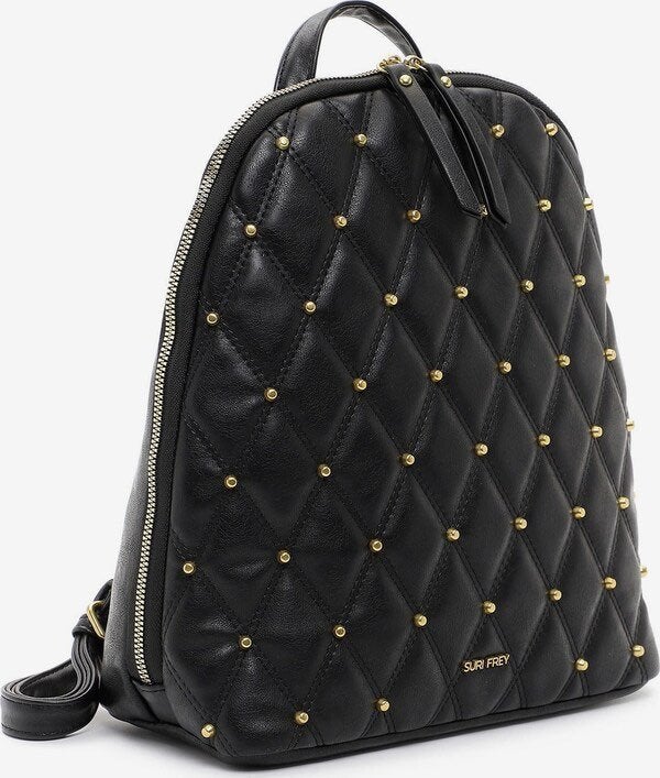 NIEUWE Luxe Suri Frey damesrugtas rugzak zwart gouden nopjes, Overige merken, 25 tot 40 cm, Ophalen of Verzenden, Zo goed als nieuw