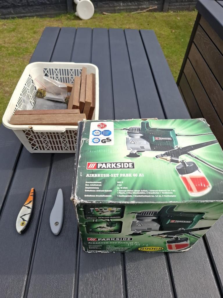 Jerkbait zelfbouw en airbrush-set, Watersport en Boten, Hengelsport | Roofvissen, Zo goed als nieuw, Overige typen, Ophalen of Verzenden